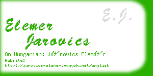 elemer jarovics business card